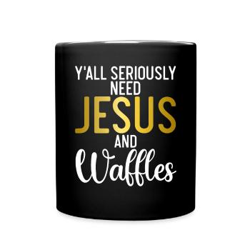 Waffle Lover Gifts - Full Colour Mug - black - Front