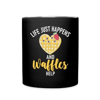 Waffle Lover Gifts - Full Colour Mug - black - Front