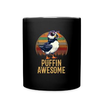 puffin awesome, puffin - Tasse einfarbig - Schwarz - Vorne