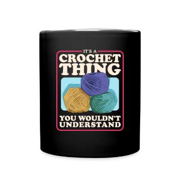 Fil au crochet Cadeau au crochet - Mug uni - noir - Devant