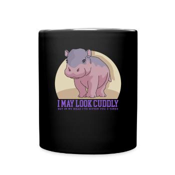 Hippopotame Bébé hippopotame Cadeau hippopotame - Mug uni - noir - Devant