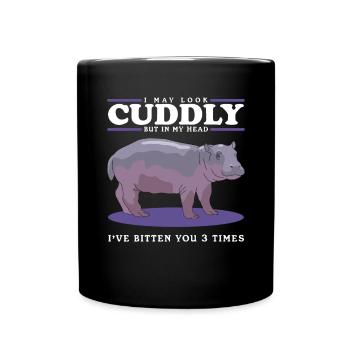 Hippopotame Bébé hippopotame Cadeau hippopotame - Mug uni - noir - Devant