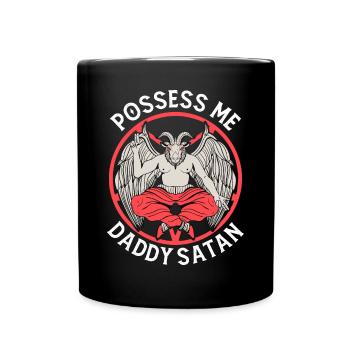 Satanism Satanic Atheist Baphomet Possess Me - Full Colour Mug - black - Front