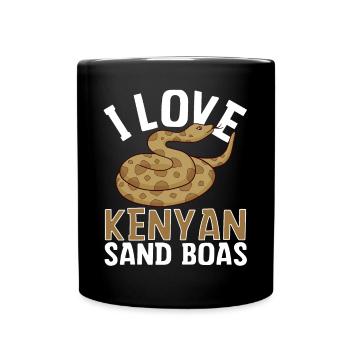 I love Kenyan sand boas snake - Full Colour Mug - black - Front