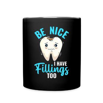 Technicien de laboratoire dentaire Dentiste Be Nice I h - Mug uni - noir - Devant