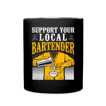 Bartender Mixologue Soutenir votre - Mug uni - noir - Devant