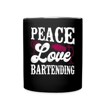Bartender Mixologist Girl Peace - Tasse einfarbig - Schwarz - Vorne
