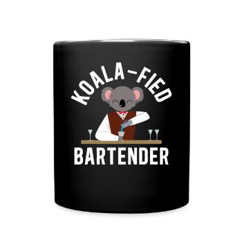 Bartender Mixologist Koala - Tasse einfarbig - Schwarz - Vorne