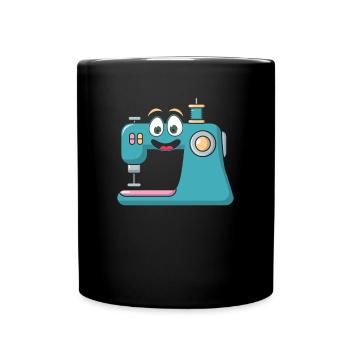 Funny Sewing Male sewing machine - Full Colour Mug - black - Front