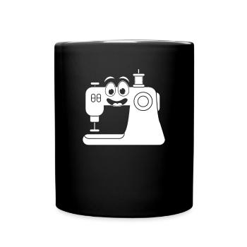 Funny Sewing Male sewing machine - Full Colour Mug - black - Front
