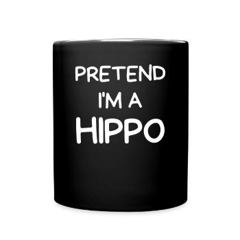 Imagine I'm a Hippo Halloween - Full Colour Mug - black - Front