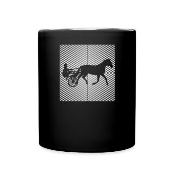 Cheval de trot, courses de trot, sports équestres, chevaux - Mug uni - noir - Devant