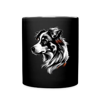 Australian Shepherd Dog Lover Cute Aussie - Full Colour Mug - black - Front
