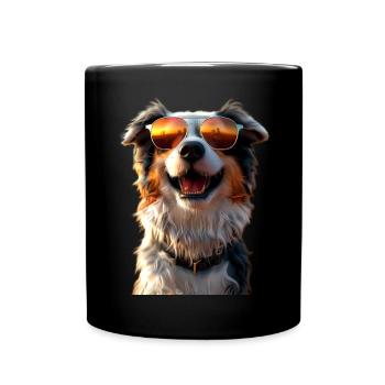 Australian Shepherd Dog Lover Cute Aussie - Full Colour Mug - black - Front