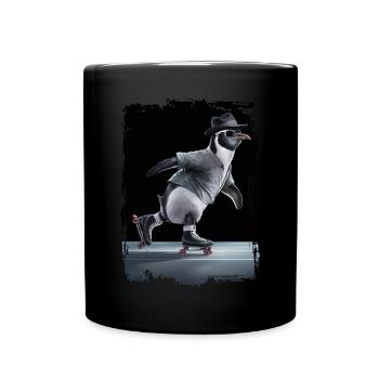 Pinguin Eiskunstlauf Geschenk - Tasse einfarbig - Schwarz - Vorne