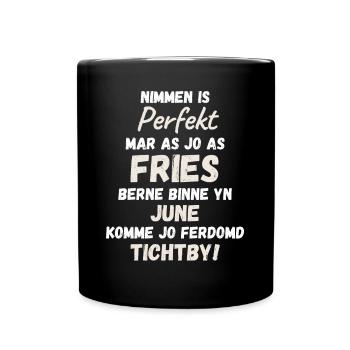 Frison né en juin. Texte d’anniversaire frison - Mug uni - noir - Devant
