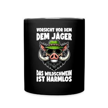 Jäger Jagd Jagdschein Jägerin Jagdbekleidung - Tasse einfarbig - Schwarz - Vorne