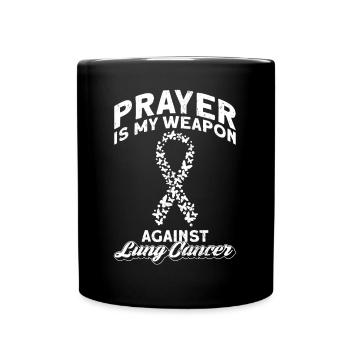 Lungenkrebs-Bewusstseinsmonat Weiße Schleife - Tasse einfarbig - Schwarz - Vorne