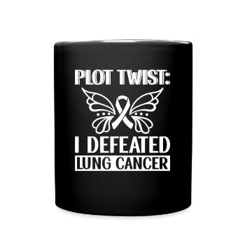 Lungenkrebsfrei Lungenkrebs-Bewusstsein - Tasse einfarbig - Schwarz - Vorne
