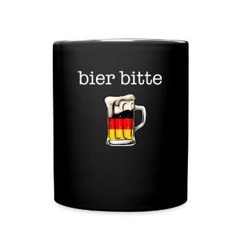 bier bitte, beer please deutsch, germany - Tasse einfarbig - Schwarz - Vorne