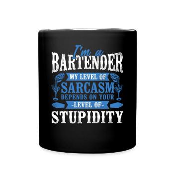 Barman Mixologue Je suis A - Mug uni - noir - Devant
