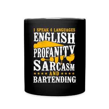 Bartender Mixologist I Speak 4 - Tasse einfarbig - Schwarz - Vorne