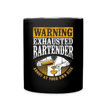 Bartender Mixologist Warning - Tasse einfarbig - Schwarz - Vorne