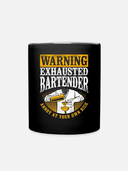 Bartender Mixologist Warning - Tasse einfarbig - Schwarz