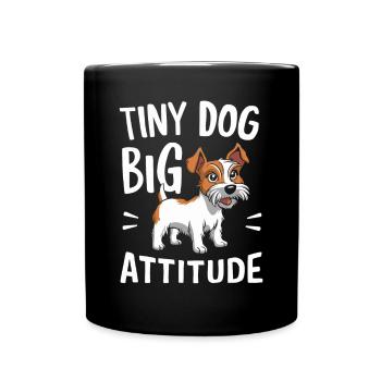 Terrier Dog Small Dog Large Attitude - Full Colour Mug - black - Front