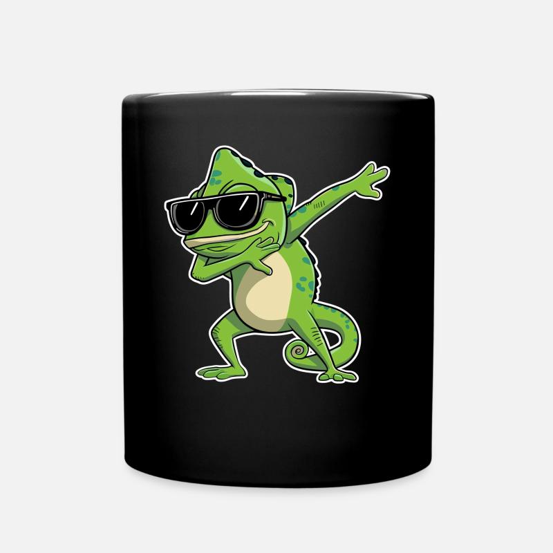 Chamäleon Dabbing mit Sonnenbrille - Tasse einfarbig - Schwarz