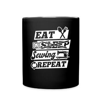 Eat Sleep Sewing Repeat - Couture Amoureuse de la couture - Mug uni - noir - Devant