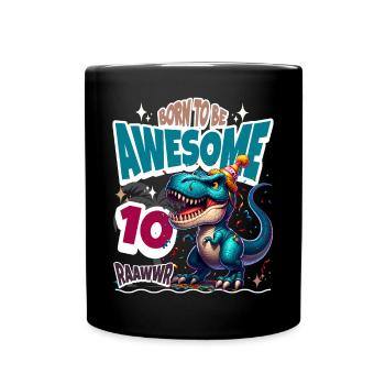 T Rex Dinosaure 10e anniversaire Enfants Anniversaire - Mug uni - noir - Devant