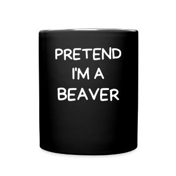 Stell dir vor ich bin ein Biber Halloween - Tasse einfarbig - Schwarz - Vorne