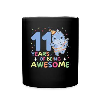 Dino pour ses 11 ans enfants de onze ans - Mug uni - noir - Devant
