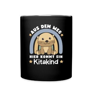 Aus Dem Weg Hier Kommt Ein Kitakind Otter - Tasse einfarbig - Schwarz - Vorne