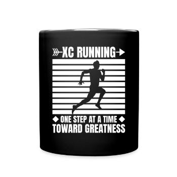 Cross Country Runner Design - XC Coach - Running - Full Colour Mug - black - Front