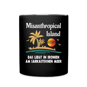 Misanthropical Island Sommer Urlaub Mallorca Fun - Tasse einfarbig - Schwarz - Vorne