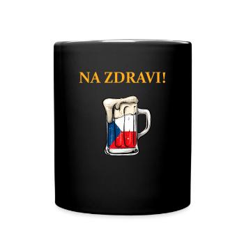 Czech Na Zdravi cheers beer - Tasse einfarbig - Schwarz - Vorne
