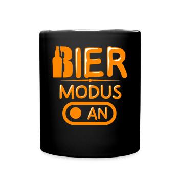 Beer Mode on Bier Modus an - Tasse einfarbig - Schwarz - Vorne