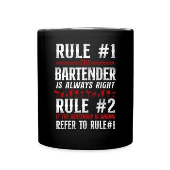Bartender Mixologist Bar Rules - Full Colour Mug - black - Front