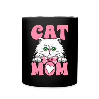 Cat Mom Mothers Day Family Matching - Full Colour Mug - black - Front