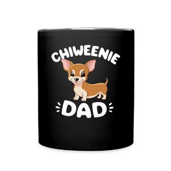 Chiweenie Papa Pride: Loving and Caring - Full Colour Mug - black - Front