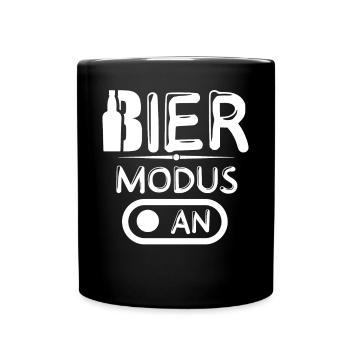 Beer Mode on Bier Modus an - Tasse einfarbig - Schwarz - Vorne