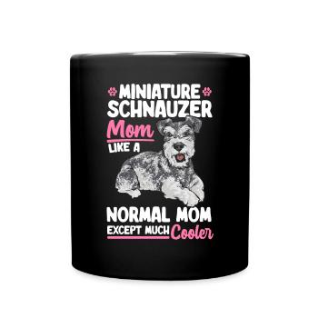 Zwergschnauzer Hund Schnauzer - Tasse einfarbig - Schwarz - Vorne