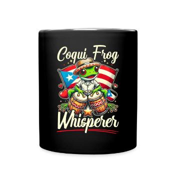 Coqui Frog Puerto Rico Pride Boricua Puerto Rican - Full Colour Mug - black - Front