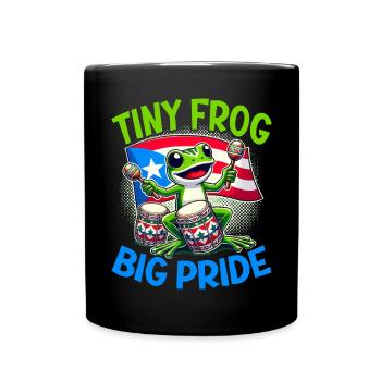 Coqui Frog Puerto Rico Pride Boricua Puerto Rican - Full Colour Mug - black - Front