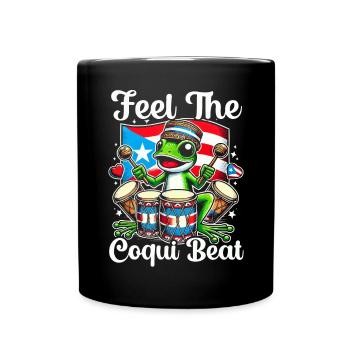 Coqui Frog Puerto Rico Pride Boricua Puerto Rican - Full Colour Mug - black - Front