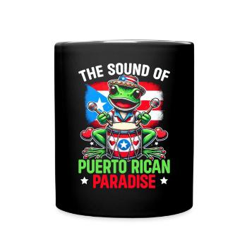 Coqui Frog Puerto Rico Pride Boricua Puerto Rican - Full Colour Mug - black - Front