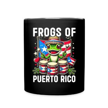 Coqui Frog Puerto Rico Pride Boricua Puerto Rican - Full Colour Mug - black - Front