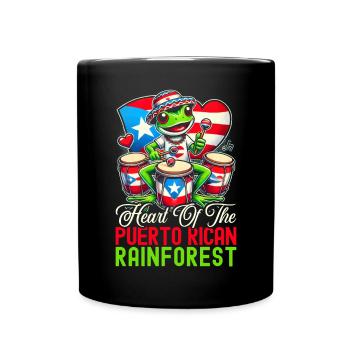 Coqui Frog Puerto Rico Pride Boricua Puerto Rican - Full Colour Mug - black - Front